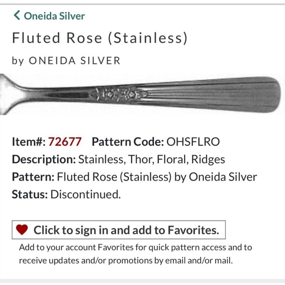 Set Of 3 Oneida Silver Fluted Rose Stainless Steel Dinner Knives